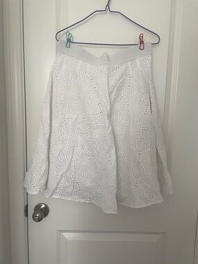Dressbarn White Eyelet Circle Skirt